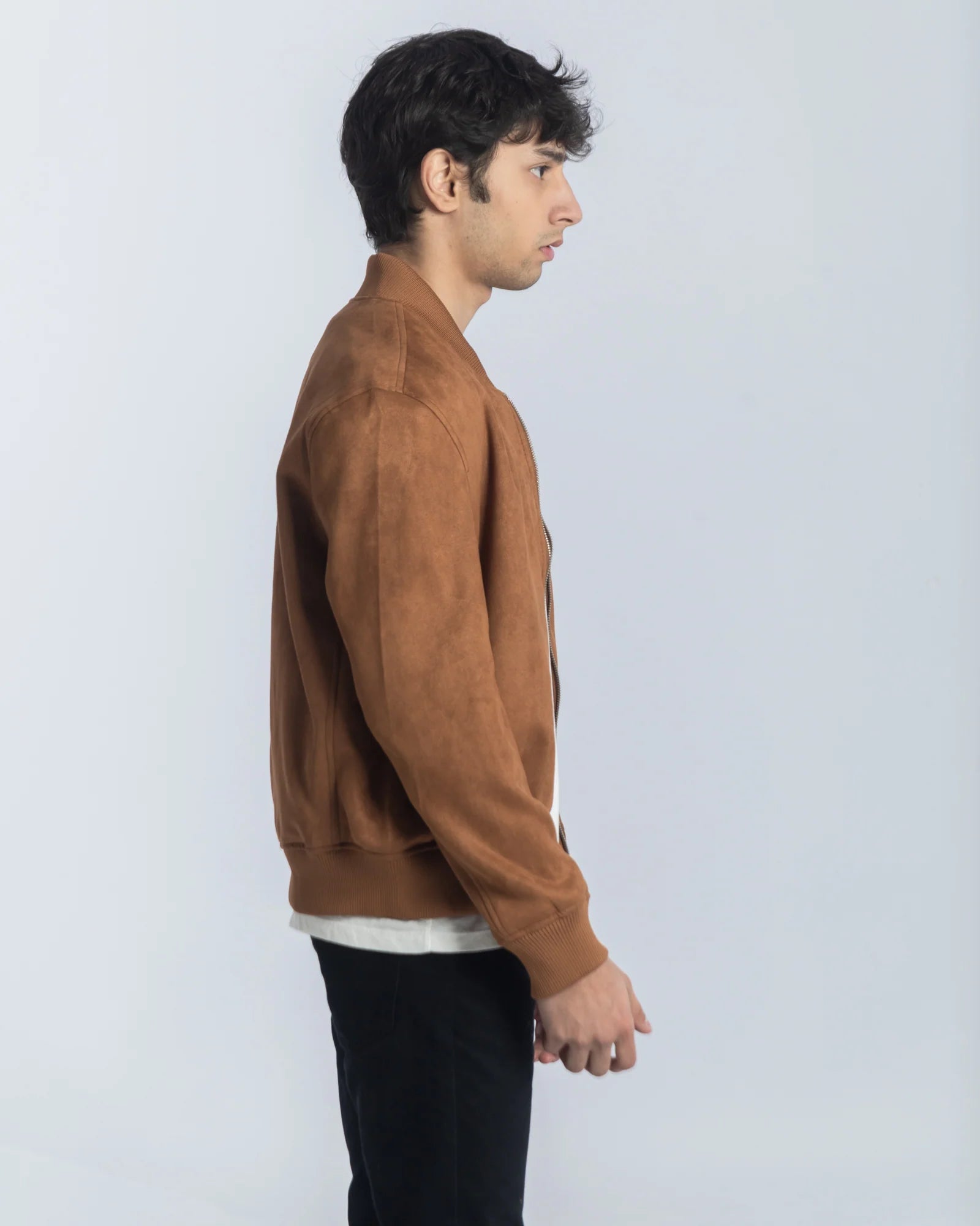 Men's suede bomber jacket