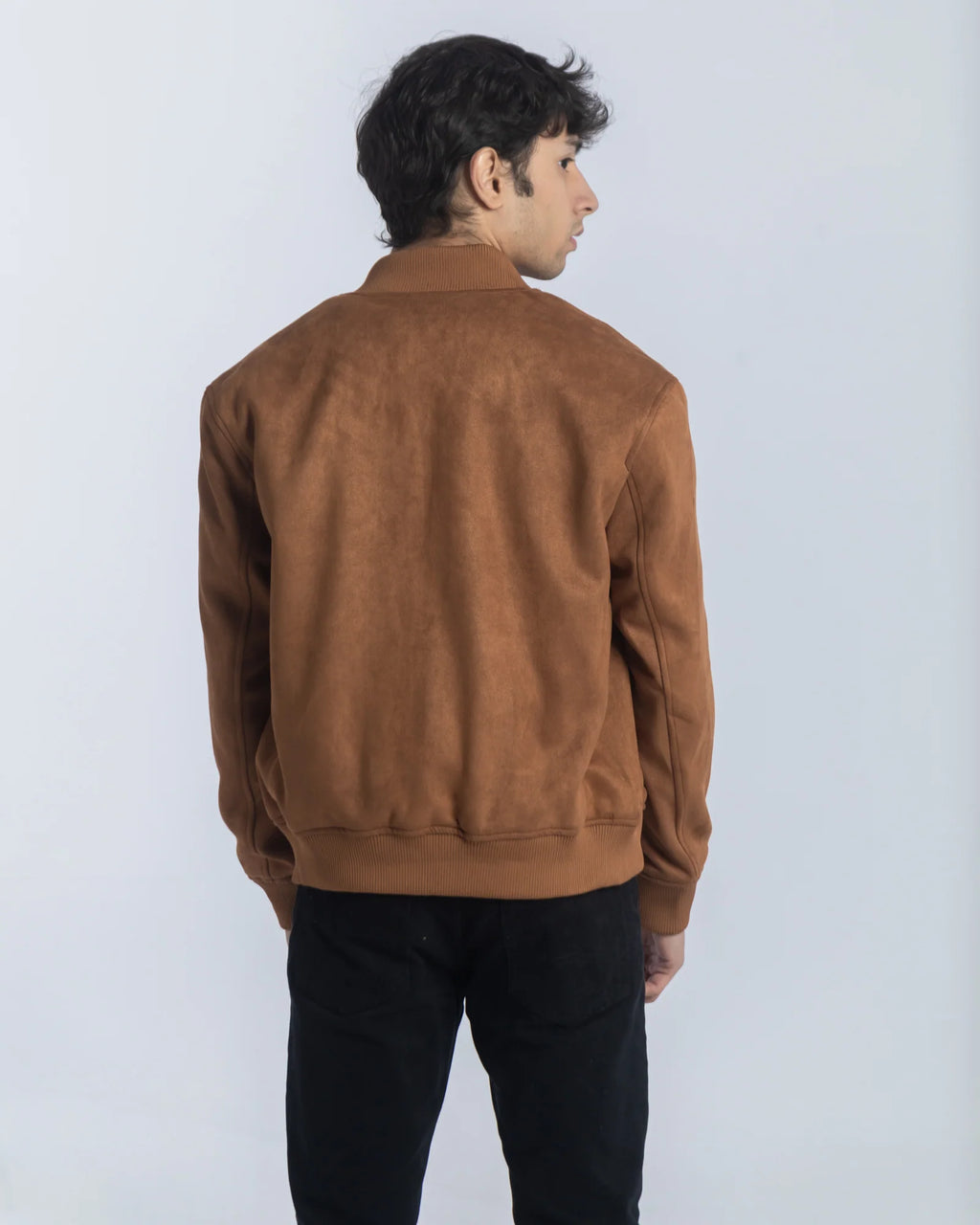 Men's suede bomber jacket