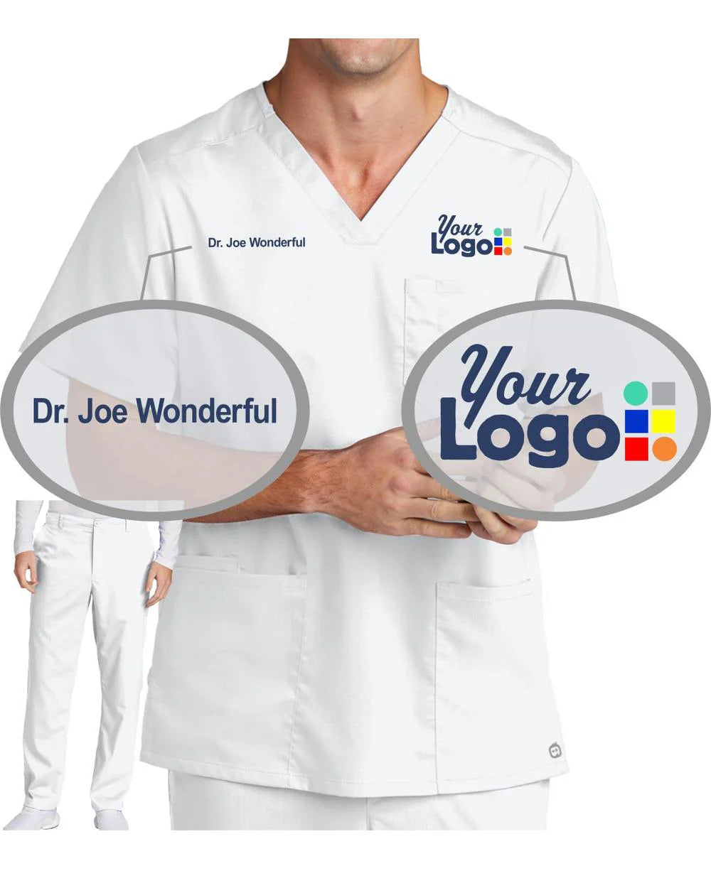 V-Neck Custom Scrub Set Uniform UAE