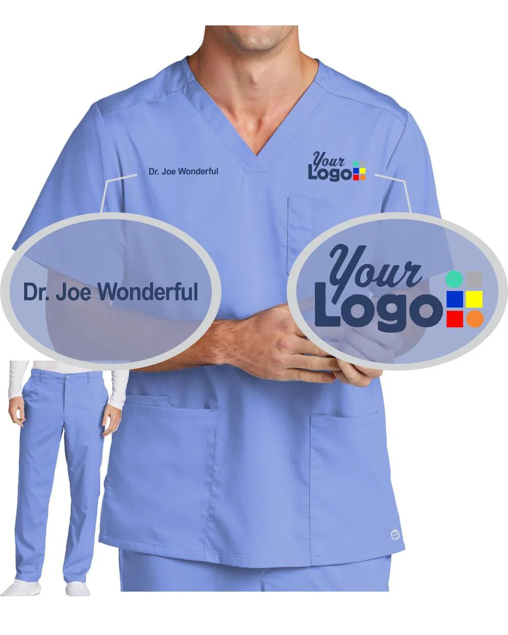 V-Neck Custom Scrub Set Uniform UAE